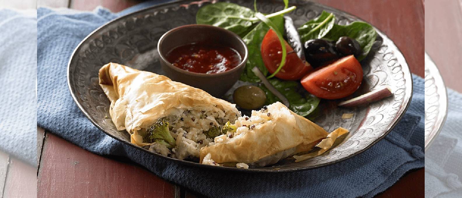 PHYLLO WRAPPED CHICKEN & RICE BUNDLES